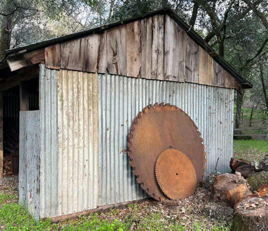 Lumber milling blades outside of Healdsburg