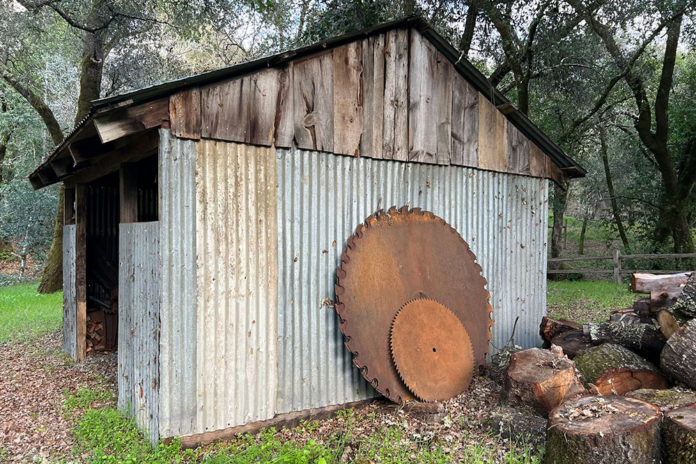 Lumber milling blades outside of Healdsburg